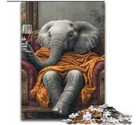 Puzzle da 1000 pezzi per adulti, regali "Elefante sul divano", aiuta il cervello a esercitare, giocattoli avvincenti per coltivare la pazienza, un'opera d'arte (dimensioni 50x75cm)