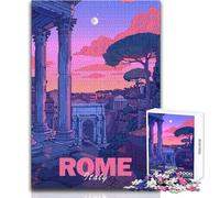 Puzzle da 1000 pezzi per adulti, regali estetici della città di Roma per donne, giochi divertenti per 14+ anni, gioco di puzzle offerto (dimensioni 38x52cm)