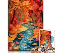 Puzzle da 1000 pezzi per adulti, regali, fiume autunnale, gioco per famiglie, antistress, sfida difficile, migliora l'amore tra coppie, 50x75cm
