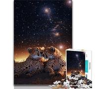 Puzzle da 1000 pezzi per adulti regali Galaxy Cheetah puzzle da 1000 pezzi antistress vacanze ammazza il tempo interazione genitore-figlio 26x38cm