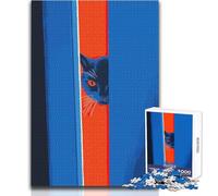 Puzzle da 1000 pezzi per adulti, regali, gatto che sbircia attraverso la porta, rompicapo, giochi per famiglie, analisi e logica, giocattoli fai da te, dimensioni 38x52cm