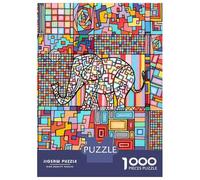 Puzzle Da 1000 Pezzi Per Adulti, Regali Geometric Abstract Mosaic Cubism Elephant Art Puzzle Per Adulti, Giochi Rilassanti, Corsa Di Velocità Manuale, Regalo Di Compleanno, Regali, 70x50cm/1000pcs