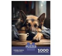 Puzzle Da 1000 Pezzi Per Adulti, Regali German Shepherd Coffee Dog Puzzle Per Adulti Gioco Pratico Analisi E Logica Difficile Da Completare 70x50cm/1000pcs