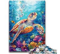 Puzzle da 1000 pezzi per adulti, regali, giocattoli, gioco di tartarughe marine Ogni pezzo è unico Gioco stimolante e divertente per tutta la famiglia, 26x38cm