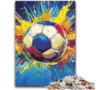 Puzzle da 1000 pezzi per adulti, regali, giocattolo educativo per l'apprendimento con pittura a olio sul calcio, ideale come regalo per tutta la famiglia, 50x75cm