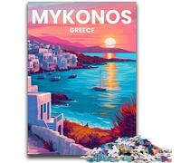 Puzzle da 1000 pezzi per adulti, regali, giochi educativi sull'isola di Mykonos, decorazioni per la casa, gioco educativo per compleanni e Natale (dimensioni 50x70cm)