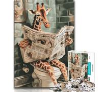 Puzzle da 1000 pezzi per adulti regali Giraffa sul water 1000 pezzi per adolescenti perfetti per le serate di gioco giocattolo colorato per la casa regalo 75x50cm