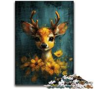 Puzzle da 1000 pezzi per adulti, regali, grazioso piccolo cervo giallo per bambini dai 14 anni in su, giocattoli da gioco perché è ideale come regalo per tutta la famiglia, 50x75cm