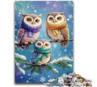Puzzle da 1000 pezzi per adulti, regali, gufo invernale per età 14+, giochi educativi per adulti e adolescenti, regalo artistico 50x75cm