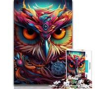 Puzzle da 1000 pezzi per adulti regali gufo psichedelico puzzle da 1000 pezzi antistress vacanze ammazza il tempo interazione genitore-figlio 75x50cm