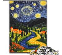 Puzzle da 1000 pezzi per adulti, regali "Il cielo notturno di Van Gogh" per età 14+, gioco intellettuale, regali di compleanno per Natale (dimensioni 50x75cm)