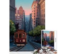 Puzzle da 1000 pezzi per adulti regali illustrazione della funivia di San Francisco decorazione per la casa giocattoli regali di compleanno gioco educativo interessante riduzione dello stress 38x26cm