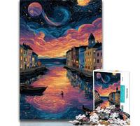 Puzzle da 1000 pezzi per adulti, regali Italia sotto il cielo notturno, gioco per famiglie, antistress, sfida difficile, migliora l'amore tra coppie (75x50cm)