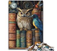 Puzzle da 1000 pezzi per adulti, regali "La libreria è un gufo", adatto dai 14 anni in su, adatto per coppie, regali per amici e familiari, 50x75cm