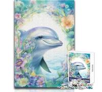 Puzzle da 1000 pezzi per adulti, regali "La saggezza dei delfini", rilassante, divertente, per il tempo libero, di alta qualità, con taglio preciso, giocattolo da gioco, dimensioni 38x26cm