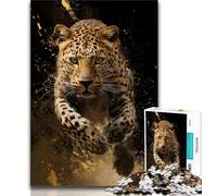 Puzzle da 1000 pezzi per adulti, regali Leopardo dorato, giochi educativi classici, regali per amici e familiari per età 14 38x26cm