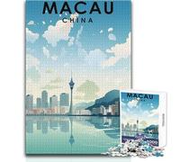 Puzzle da 1000 pezzi per adulti, regali, Macao, Cina, viaggi, gioco stimolante, giocattoli, decorazione perfetta, giocattolo, decorazione da parete, dimensioni 38x26cm