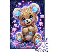 Puzzle Da 1000 Pezzi Per Adulti, Regali Magical Teddy Bear with Hearts Puzzle Giochi Rilassanti Difficile Difficile Regalo Di Compleanno, Regali, 38x26cm/1000pcs