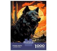 Puzzle Da 1000 Pezzi Per Adulti, Regali Majestic Black Wolf Moon Puzzle Per Adulti, Giochi Per Famiglie, Un'opera D'arte, Regali Per Amici E Familiari 52x38cm/1000pcs