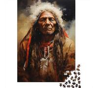 Puzzle Da 1000 Pezzi Per Adulti, Regali Native American Warrior Art Print-2 Puzzle Giochi Rilassanti Difficile Difficile Regalo Di Compleanno, Regali, 70x50cm/1000pcs