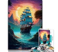 Puzzle da 1000 pezzi per adulti regali nave a vela da 1000 pezzi per adolescenti con poster abbinato e foglio di quiz per età 14+ 38x26cm