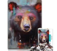 Puzzle da 1000 pezzi per adulti, regali, orso bruno, giocattoli educativi per l'apprendimento, giochi per famiglie, adatti per la decorazione del desktop, 38x26cm