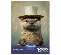 Puzzle Da 1000 Pezzi Per Adulti, Regali Otter in A Hat Puzzle Per Adulti Gioco Pratico Ma Divertente E Umoristico Ottimo Regalo Per I Giocatori 70x50cm/1000pcs