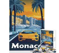 Puzzle da 1000 pezzi per adulti regali paesaggio urbano di Monaco con poster di auto sportive giocattolo decorazione da parete ottimo regalo giochi educativi interessanti riduzione dello stress