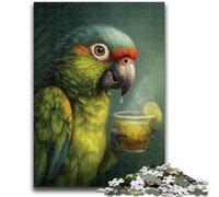 Puzzle da 1000 pezzi per adulti, regali, pappagallo che beve un drink, giochi educativi, decorazione per la casa, gioco educativo per compleanno, Natale, 26x38cm