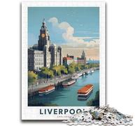 Puzzle da 1000 pezzi per adulti, regali per adolescenti, Liverpool, Regno Unito, giocattoli per l'intrattenimento della famiglia con poster abbinato e foglio di quiz (50x75cm)