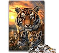 Puzzle da 1000 pezzi per adulti, regali per adolescenti, tigre sulla prateria, perfetti per le serate di gioco, giocattolo colorato per la casa (50x75cm)