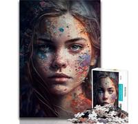 Puzzle da 1000 pezzi per adulti regali per adulti bellissimi puzzle con volto di donna antistress sfida difficile regali di Babbo Natale segreto 38x26cm