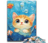 Puzzle da 1000 pezzi per adulti, regali per adulti, puzzle "Gatto sotto il mare", antistress, per ammazzare il tempo durante le vacanze, per migliorare l'amore tra coppie (75x50cm)