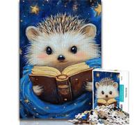 Puzzle da 1000 pezzi per adulti, regali per adulti, riccio che legge, puzzle per adulti, giochi educativi per la famiglia, regalo per la decorazione della casa (dimensioni 75x50cm)