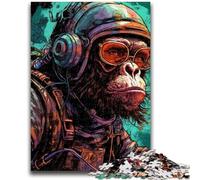 Puzzle da 1000 pezzi per adulti, regali per antistress con scimpanzé spaziale, per trascorrere il tempo libero, lista dei desideri con Babbo Natale, 38x26cm