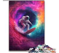 Puzzle da 1000 pezzi per adulti, regali per astronauti che fanno surf, gioco per famiglie, antistress, sfida difficile, rafforza l'amore tra coppie dimensioni 26x38cm