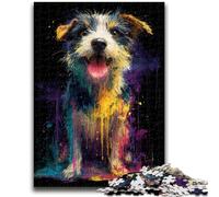 Puzzle da 1000 pezzi per adulti, regali per cani felici, antistress, per trascorrere le vacanze a casa, lista dei desideri con Babbo Natale, 50x75cm