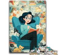 Puzzle da 1000 pezzi per adulti, regali per gatti e ragazze, gioco stimolante di lettura e gioco educativo per famiglie, per compleanni e Natale, 26x38cm