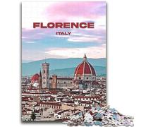 Puzzle da 1000 pezzi per adulti, regali per la città di Firenze, Italia, viaggi, antistress, vacanze a casa, ammazza il tempo, lista dei desideri con Babbo Natale (dimensioni 38x52cm)