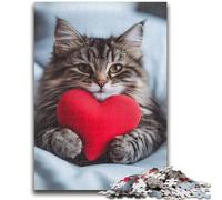 Puzzle da 1000 pezzi per adulti, regali per un gioco stimolante con gatto felice, ideale come regalo per tutta la famiglia, 26x38cm