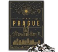 Puzzle da 1000 pezzi per adulti, regali Praga, Repubblica Ceca, antistress, vacanza a casa, ammazza tempo, lista dei desideri con Babbo Natale (dimensioni 38x52cm)