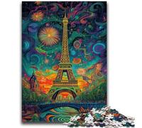Puzzle da 1000 pezzi per adulti, regali psichedelici Eiffel, adatti dai 14 anni in su, adatti per coppie, regali per amici e familiari, 26x38cm