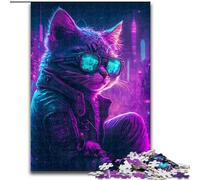 Puzzle da 1000 pezzi per adulti, regali punk, gattino umano, giocattoli educativi per l'apprendimento, giochi per famiglie, regali e compleanni unici (dimensioni 50x75cm)