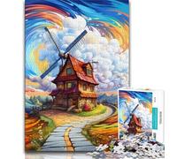 Puzzle da 1000 pezzi per adulti regali puzzle colorati di mulini a vento per adolescenti ideali come regali per tutta la famiglia dai 14 anni in su 38x26cm