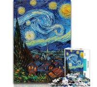 Puzzle da 1000 pezzi per adulti regali puzzle con cani nella notte stellata per adulti giocattoli per l'intrattenimento della famiglia con poster abbinato e foglio di quiz 38x26cm