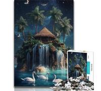 Puzzle da 1000 pezzi per adulti regali puzzle con paesaggio dell'isola dei cigni per adolescenti per giochi educativi giocattoli regali di compleanno regali arte murale 75x50cm