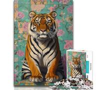 Puzzle da 1000 pezzi per adulti, regali, puzzle con tigre nel bagno, giocattolo educativo, divertenti giochi per famiglie, decorazioni uniche per la casa (dimensioni 75x50cm)