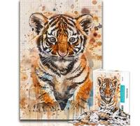 Puzzle da 1000 pezzi per adulti, regali, puzzle di animali e tigri, giochi educativi, decorazioni per la casa, adatti per la decorazione della scrivania (dimensioni 38x26cm)