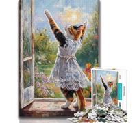 Puzzle da 1000 pezzi per adulti regali puzzle di gatti danzanti per adulti regali di compleanno unici per bambini dai 14 anni in su 75x50cm