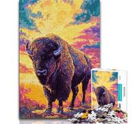 Puzzle da 1000 pezzi per adulti regali puzzle fantasy Buffalo per adulti giocattoli per l'intrattenimento della famiglia con poster abbinato e foglio di quiz 75x50cm